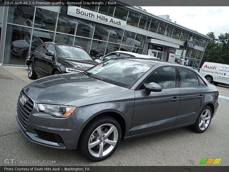 Monsoon Gray Metallic / Black 2016 Audi A3 2.0 Premium quattro