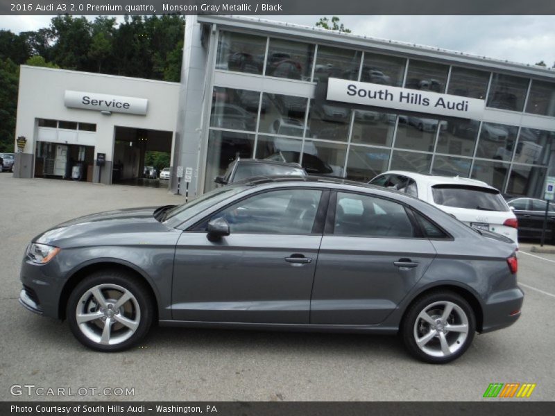 Monsoon Gray Metallic / Black 2016 Audi A3 2.0 Premium quattro