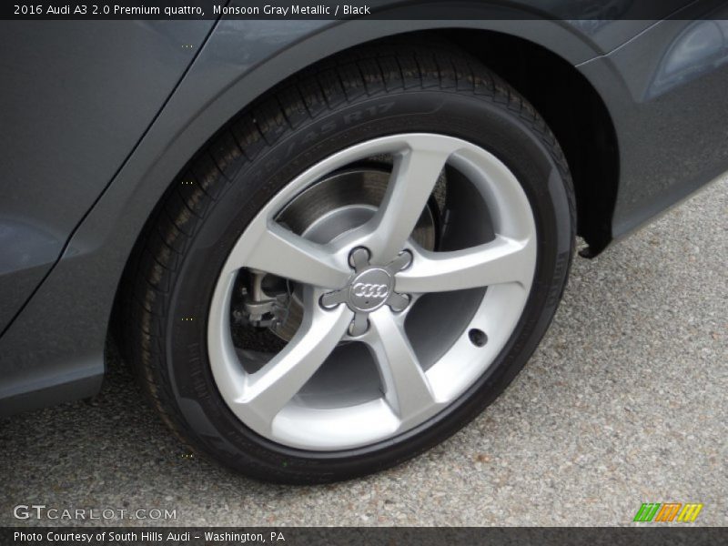 Monsoon Gray Metallic / Black 2016 Audi A3 2.0 Premium quattro