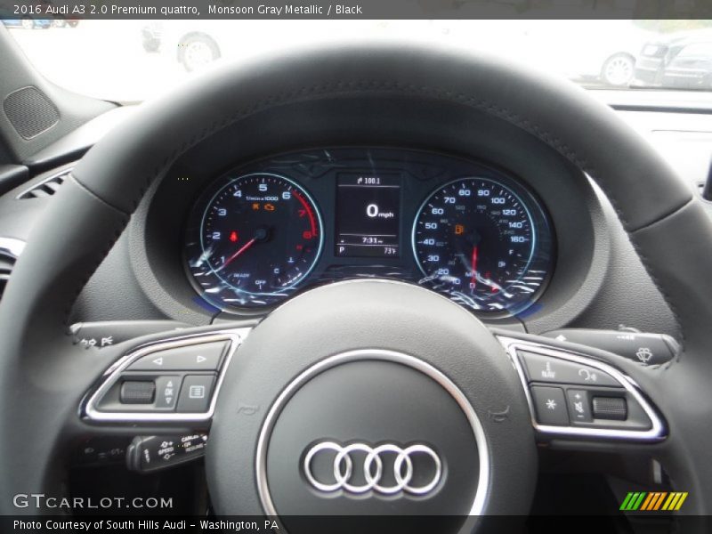 Monsoon Gray Metallic / Black 2016 Audi A3 2.0 Premium quattro