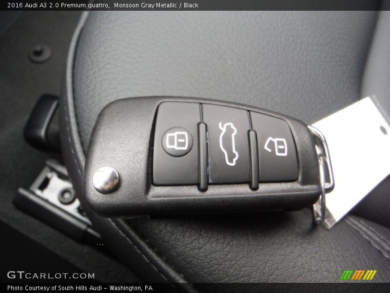 Monsoon Gray Metallic / Black 2016 Audi A3 2.0 Premium quattro