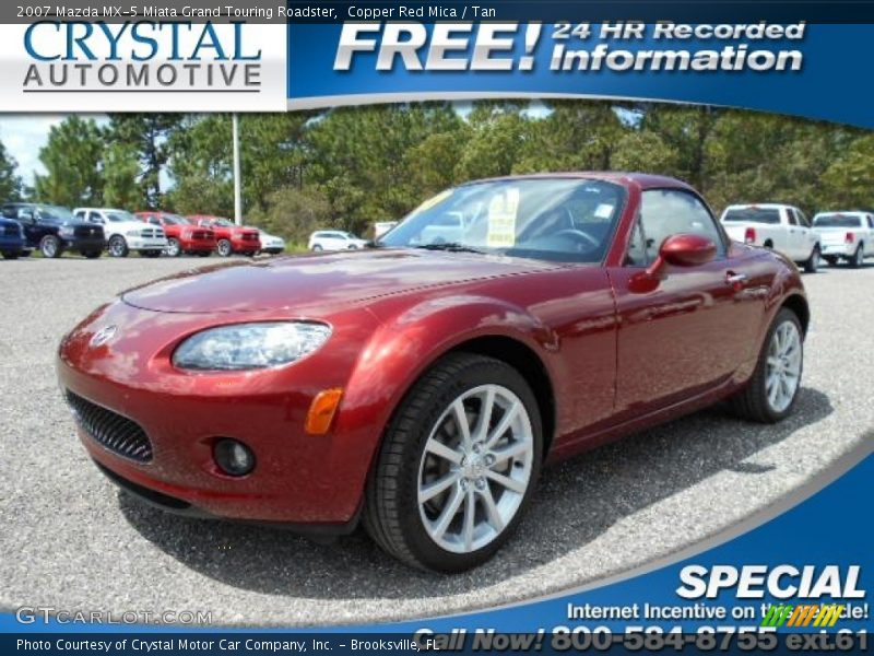 Copper Red Mica / Tan 2007 Mazda MX-5 Miata Grand Touring Roadster