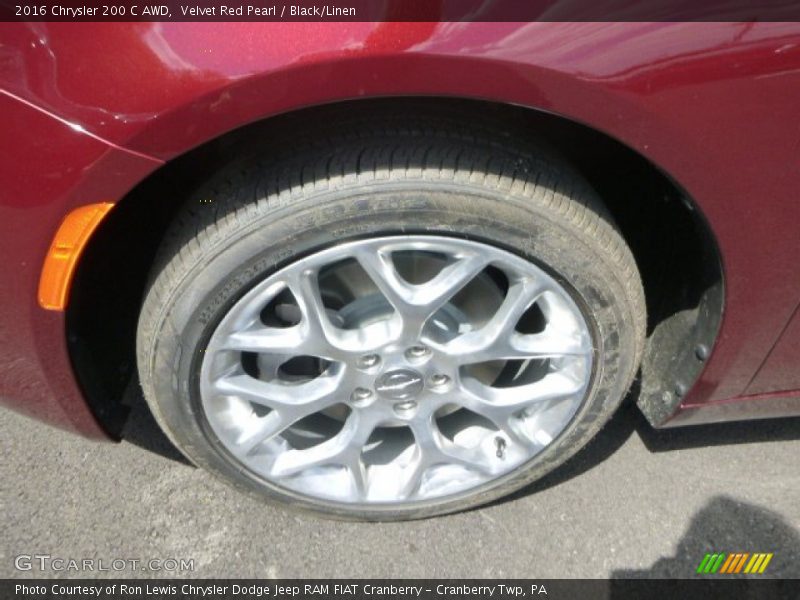Velvet Red Pearl / Black/Linen 2016 Chrysler 200 C AWD