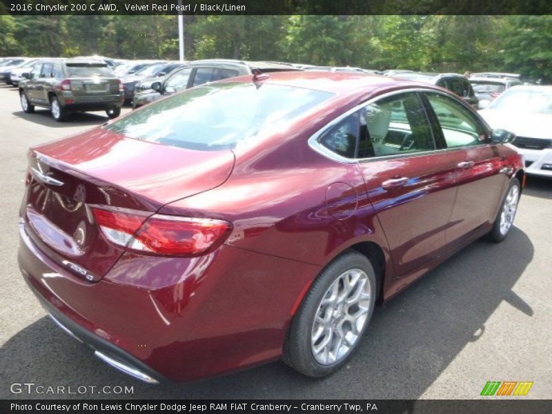 Velvet Red Pearl / Black/Linen 2016 Chrysler 200 C AWD