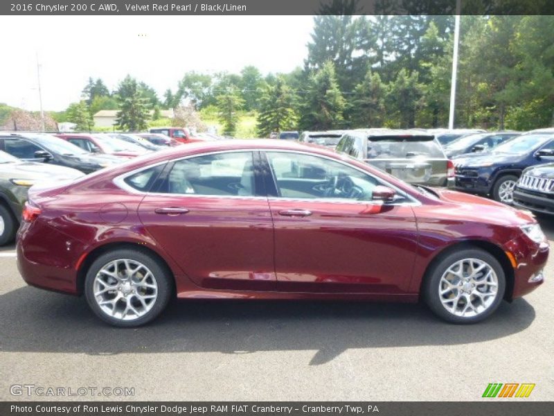 Velvet Red Pearl / Black/Linen 2016 Chrysler 200 C AWD