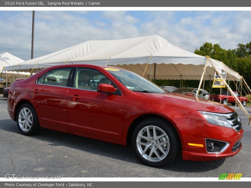 Sangria Red Metallic / Camel 2010 Ford Fusion SEL