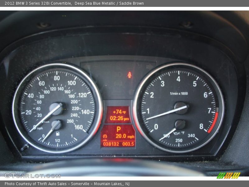 Deep Sea Blue Metallic / Saddle Brown 2012 BMW 3 Series 328i Convertible