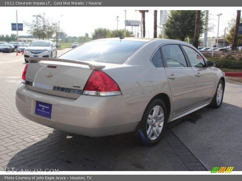 Gold Mist Metallic / Neutral 2011 Chevrolet Impala LT