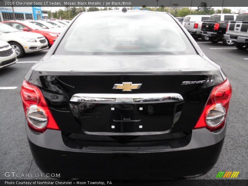 Mosaic Black Metallic / Jet Black/Brick 2016 Chevrolet Sonic LT Sedan