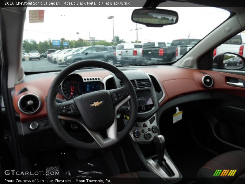 Mosaic Black Metallic / Jet Black/Brick 2016 Chevrolet Sonic LT Sedan