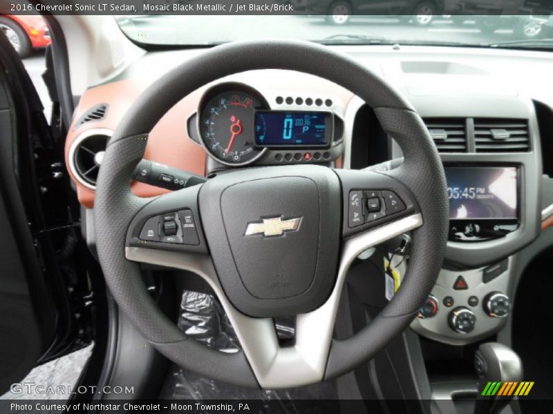 Mosaic Black Metallic / Jet Black/Brick 2016 Chevrolet Sonic LT Sedan