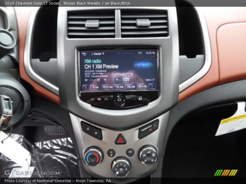 Mosaic Black Metallic / Jet Black/Brick 2016 Chevrolet Sonic LT Sedan