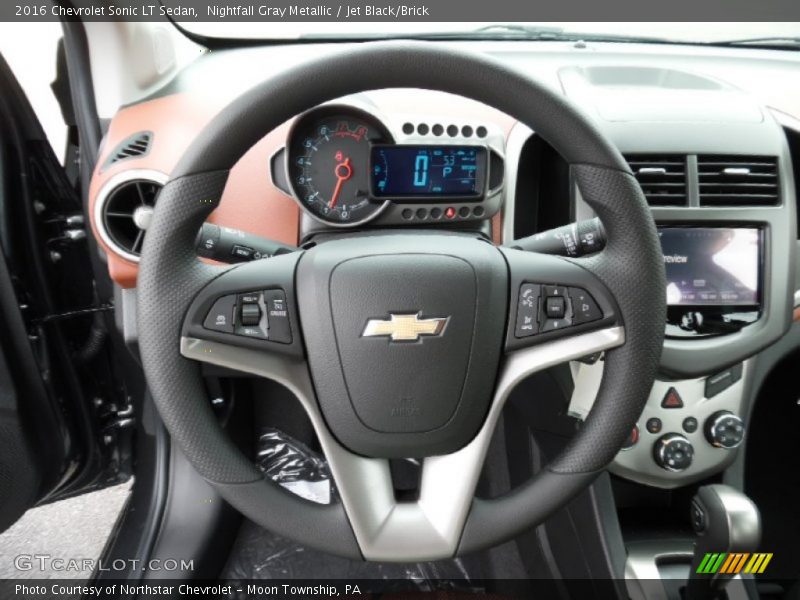 Nightfall Gray Metallic / Jet Black/Brick 2016 Chevrolet Sonic LT Sedan