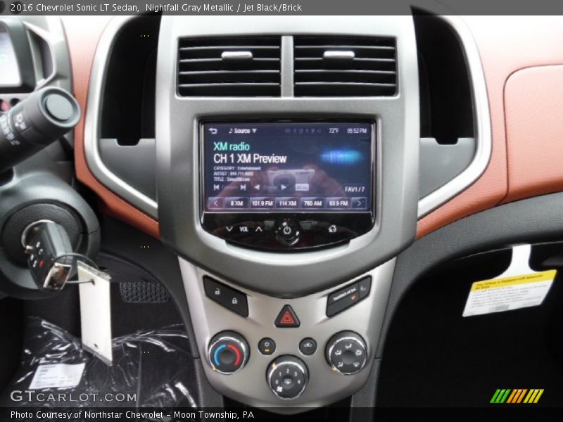 Nightfall Gray Metallic / Jet Black/Brick 2016 Chevrolet Sonic LT Sedan