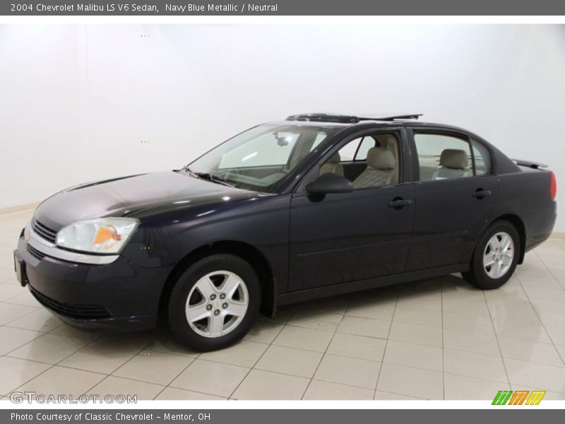 Navy Blue Metallic / Neutral 2004 Chevrolet Malibu LS V6 Sedan