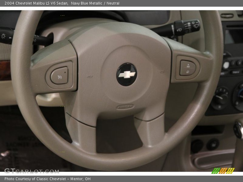 Navy Blue Metallic / Neutral 2004 Chevrolet Malibu LS V6 Sedan