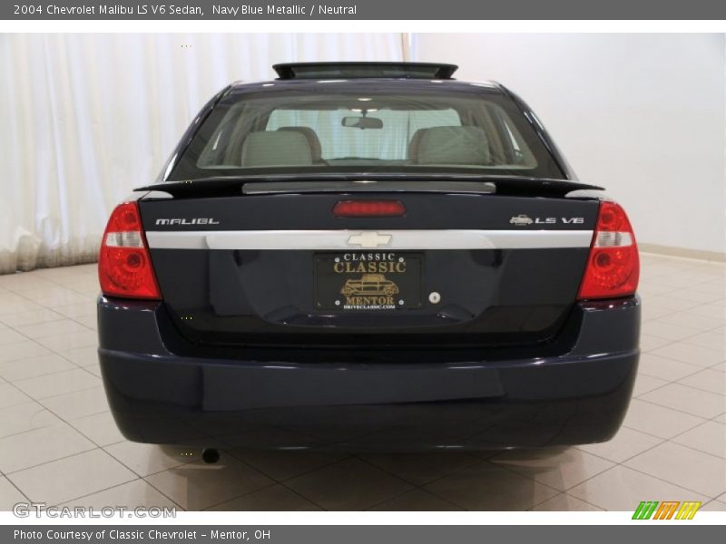 Navy Blue Metallic / Neutral 2004 Chevrolet Malibu LS V6 Sedan