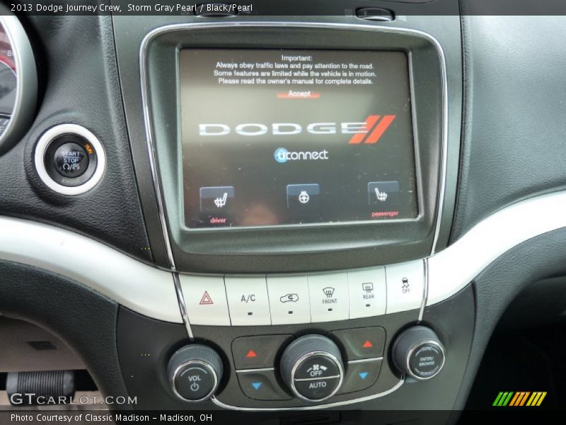 Storm Gray Pearl / Black/Pearl 2013 Dodge Journey Crew