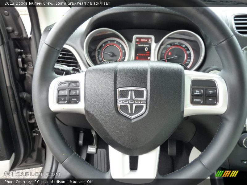 Storm Gray Pearl / Black/Pearl 2013 Dodge Journey Crew