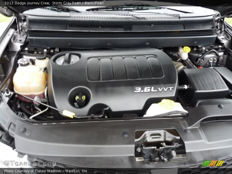 Storm Gray Pearl / Black/Pearl 2013 Dodge Journey Crew