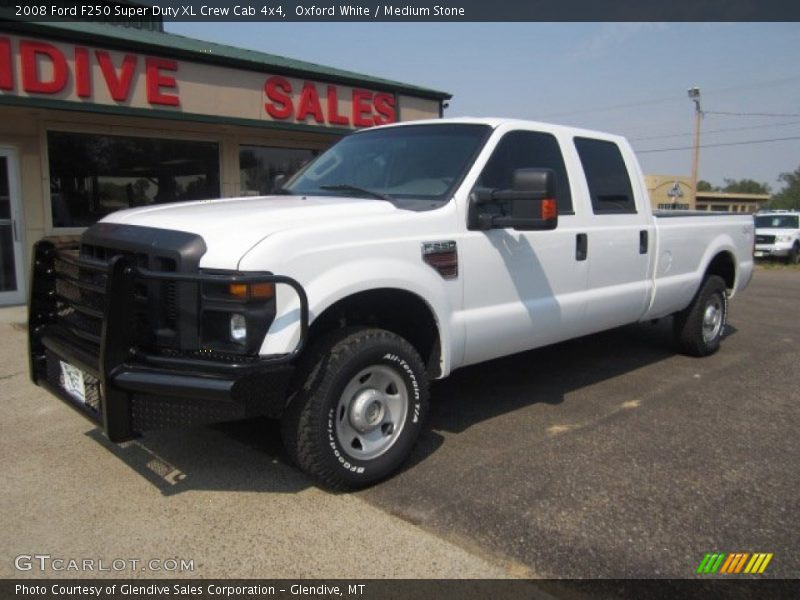 Oxford White / Medium Stone 2008 Ford F250 Super Duty XL Crew Cab 4x4