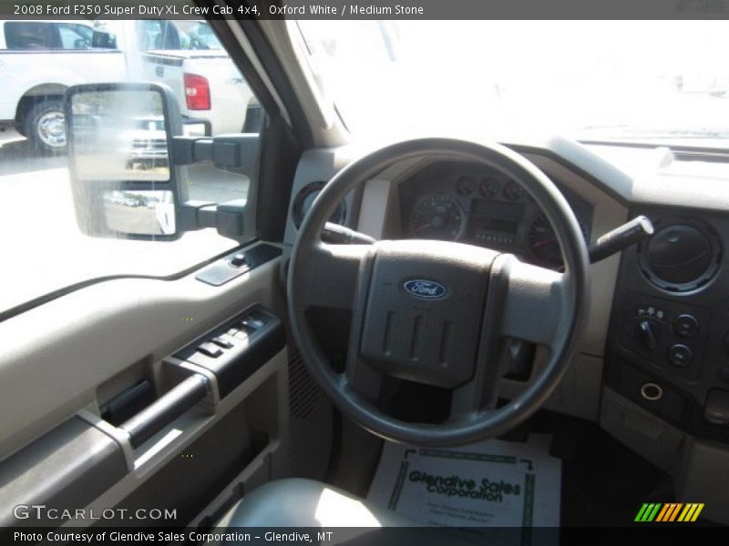 Oxford White / Medium Stone 2008 Ford F250 Super Duty XL Crew Cab 4x4