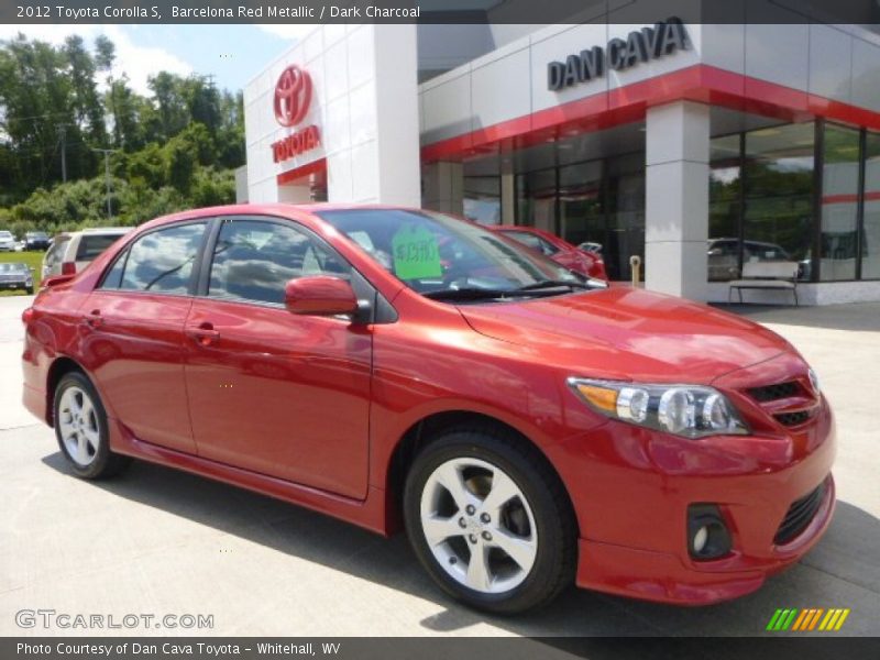Barcelona Red Metallic / Dark Charcoal 2012 Toyota Corolla S