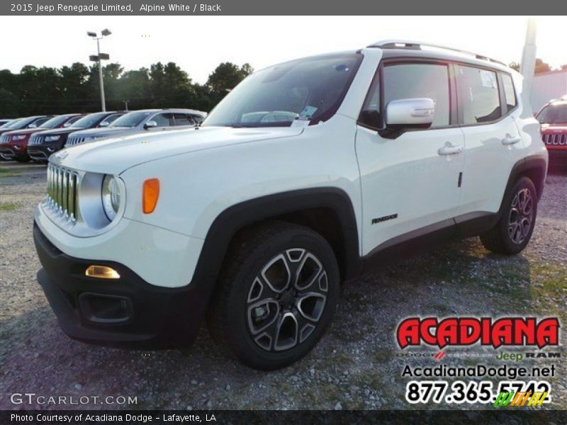 Alpine White / Black 2015 Jeep Renegade Limited
