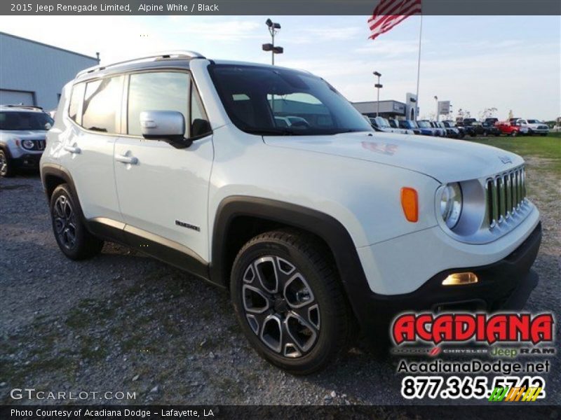 Alpine White / Black 2015 Jeep Renegade Limited