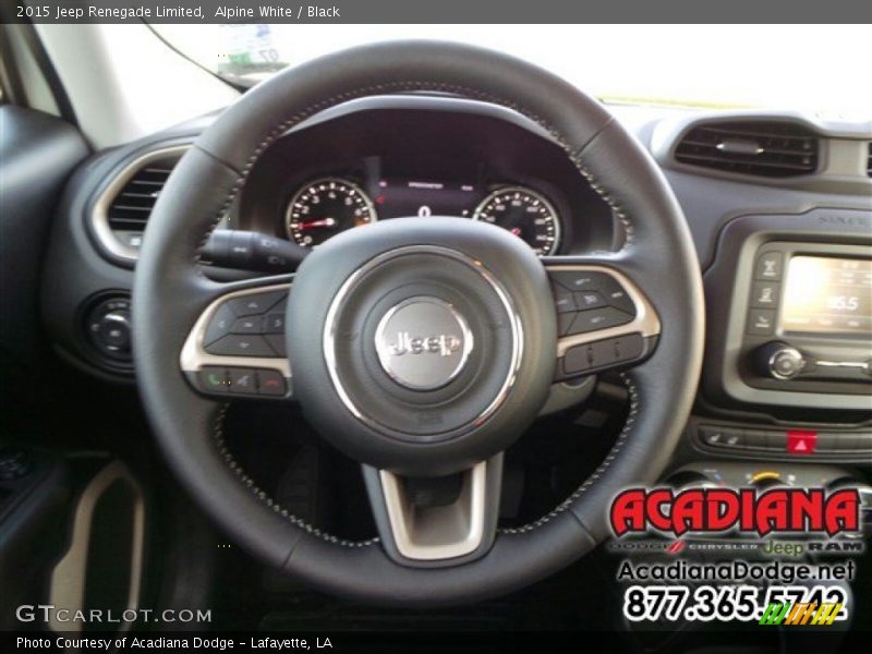 Alpine White / Black 2015 Jeep Renegade Limited