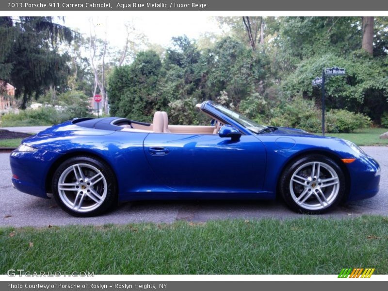 Aqua Blue Metallic / Luxor Beige 2013 Porsche 911 Carrera Cabriolet