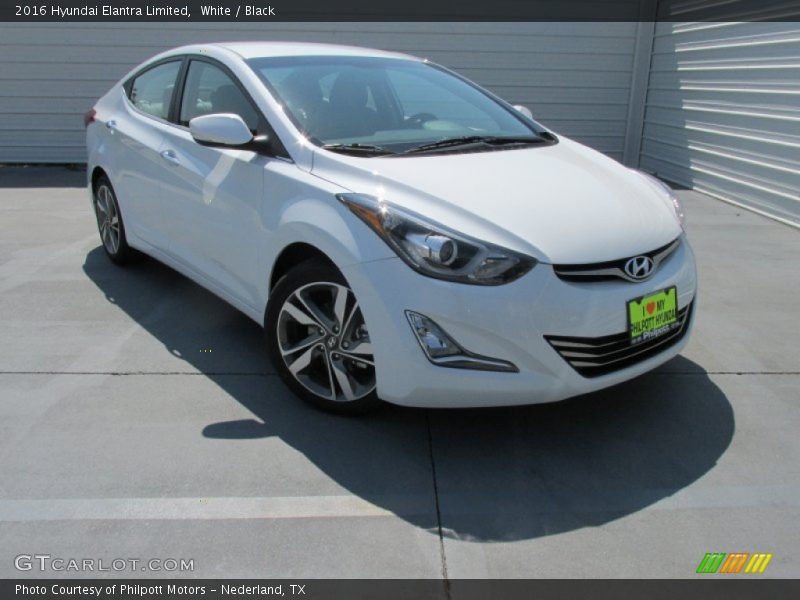 White / Black 2016 Hyundai Elantra Limited