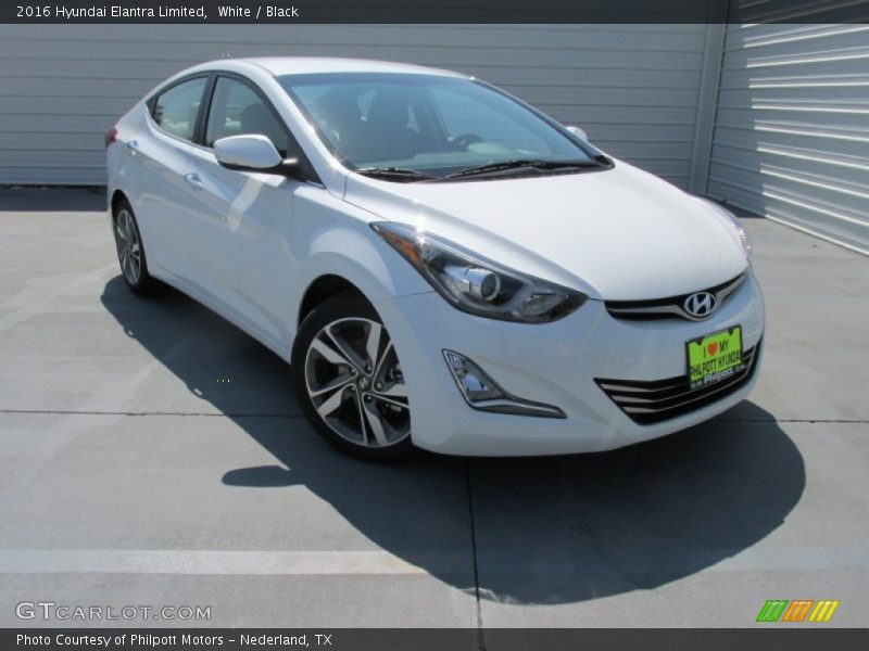 White / Black 2016 Hyundai Elantra Limited
