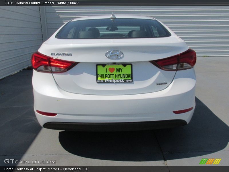 White / Black 2016 Hyundai Elantra Limited