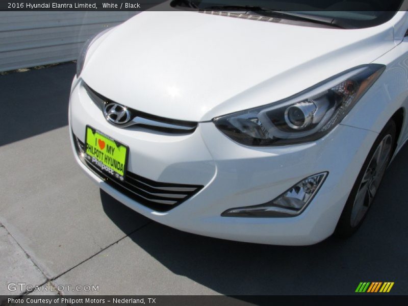 White / Black 2016 Hyundai Elantra Limited