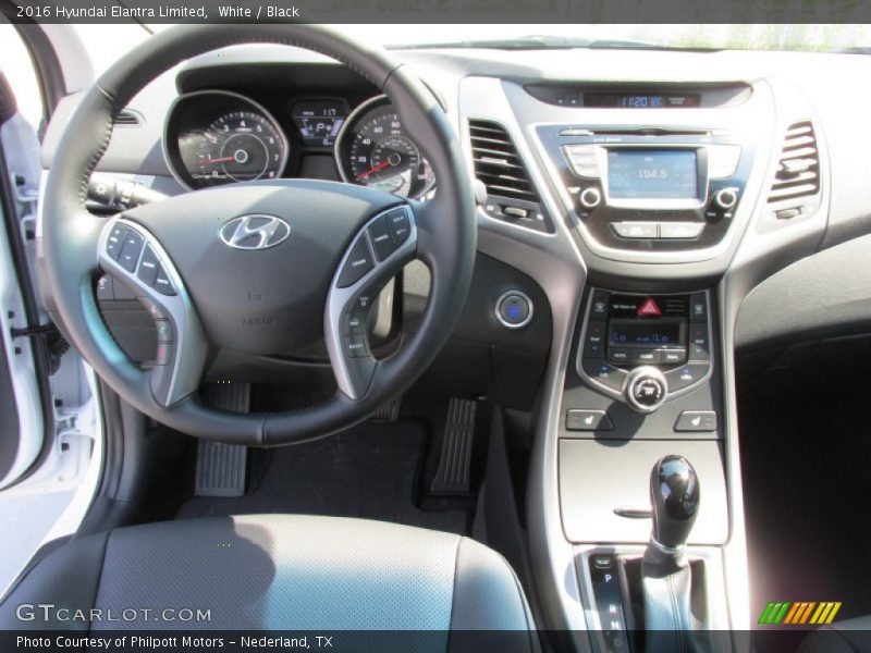White / Black 2016 Hyundai Elantra Limited