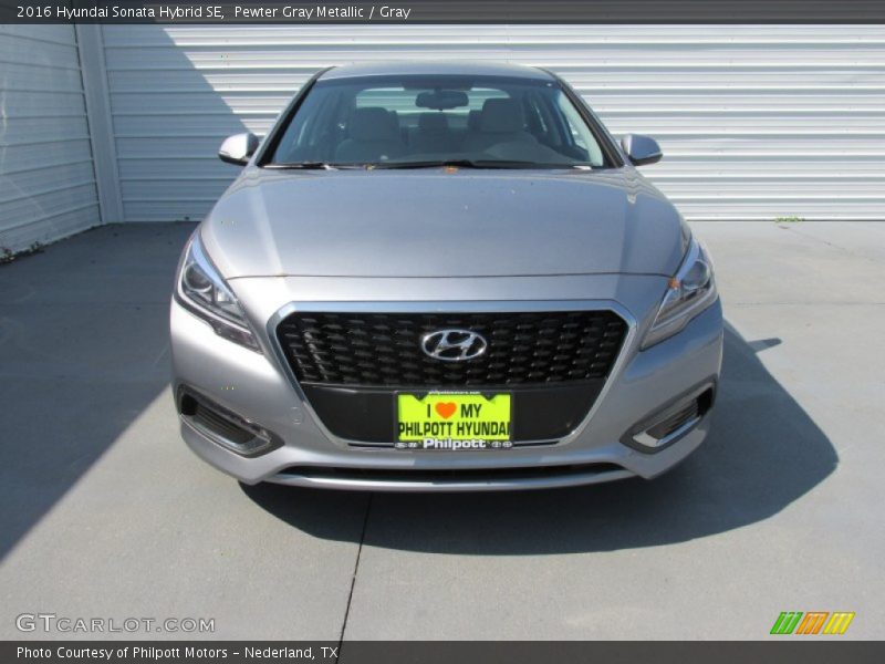 Pewter Gray Metallic / Gray 2016 Hyundai Sonata Hybrid SE