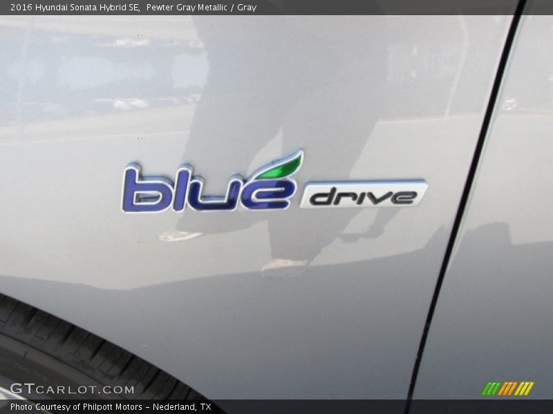 Pewter Gray Metallic / Gray 2016 Hyundai Sonata Hybrid SE