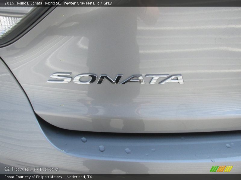 Pewter Gray Metallic / Gray 2016 Hyundai Sonata Hybrid SE