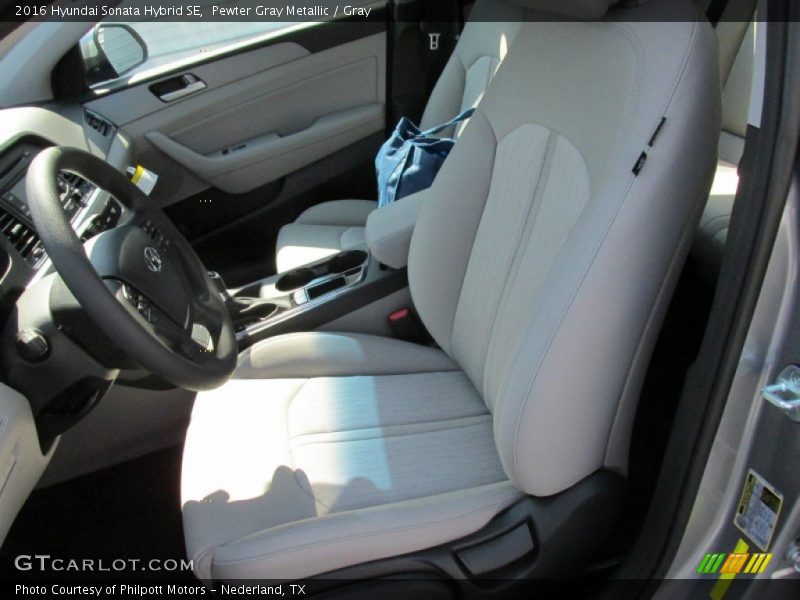 Pewter Gray Metallic / Gray 2016 Hyundai Sonata Hybrid SE