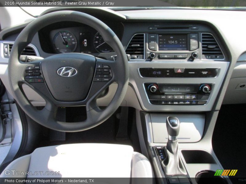 Pewter Gray Metallic / Gray 2016 Hyundai Sonata Hybrid SE
