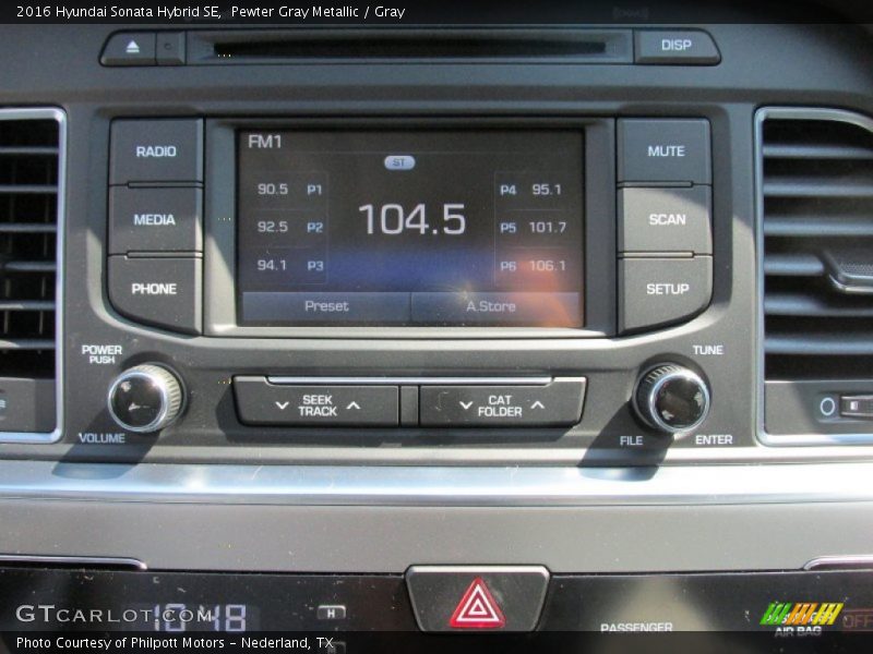 Pewter Gray Metallic / Gray 2016 Hyundai Sonata Hybrid SE