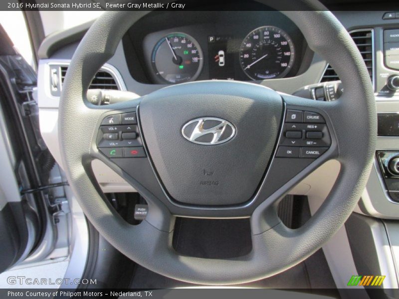 Pewter Gray Metallic / Gray 2016 Hyundai Sonata Hybrid SE