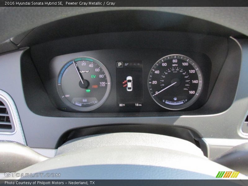 Pewter Gray Metallic / Gray 2016 Hyundai Sonata Hybrid SE
