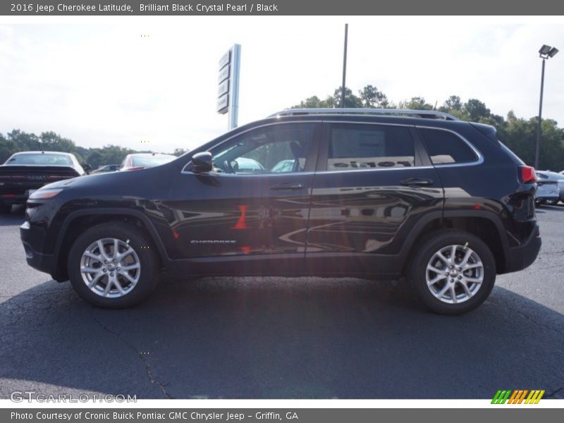 Brilliant Black Crystal Pearl / Black 2016 Jeep Cherokee Latitude