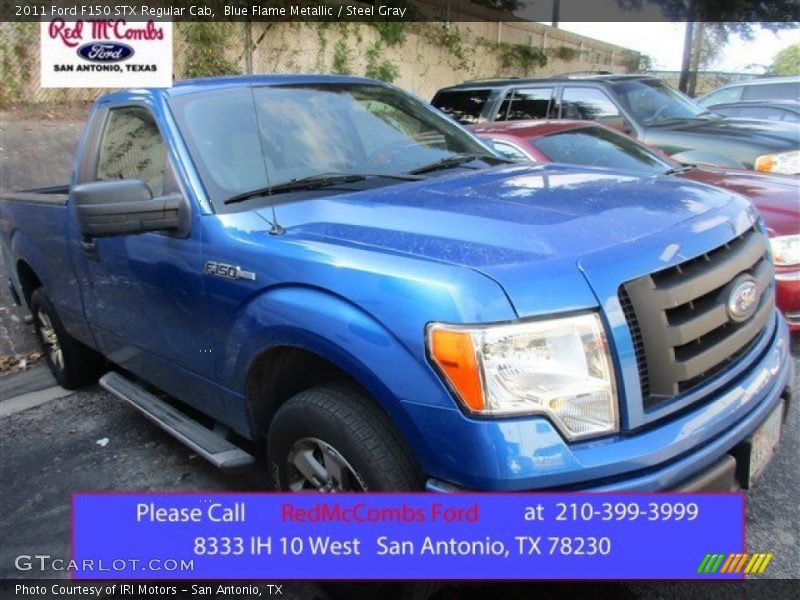 Blue Flame Metallic / Steel Gray 2011 Ford F150 STX Regular Cab