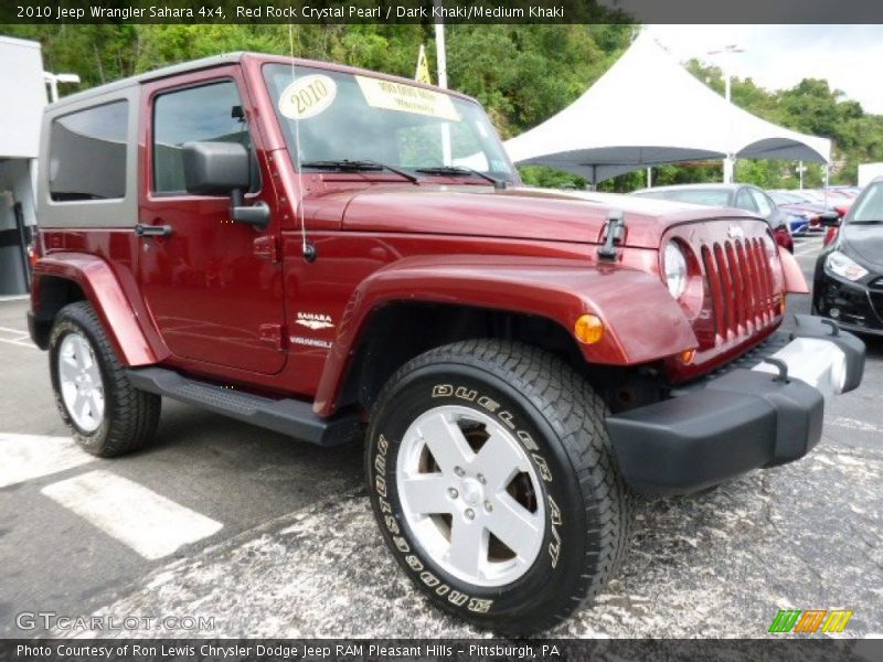 Red Rock Crystal Pearl / Dark Khaki/Medium Khaki 2010 Jeep Wrangler Sahara 4x4