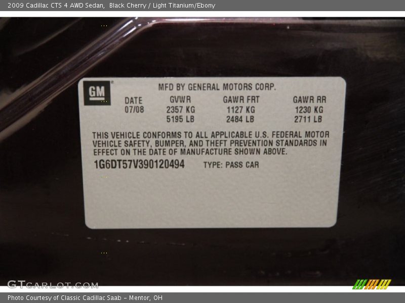 Black Cherry / Light Titanium/Ebony 2009 Cadillac CTS 4 AWD Sedan
