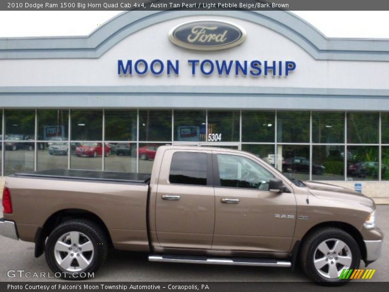 Austin Tan Pearl / Light Pebble Beige/Bark Brown 2010 Dodge Ram 1500 Big Horn Quad Cab 4x4