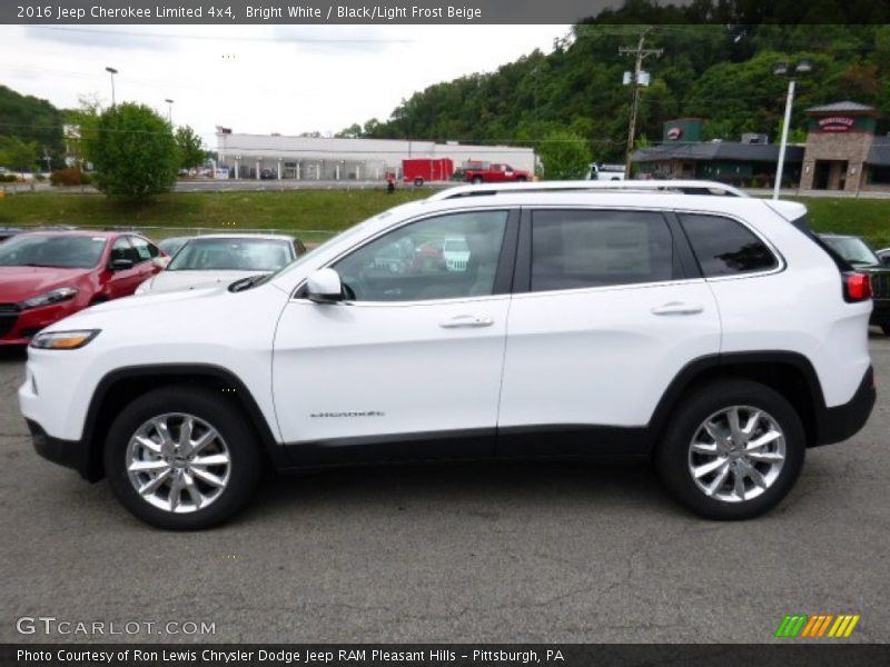 Bright White / Black/Light Frost Beige 2016 Jeep Cherokee Limited 4x4